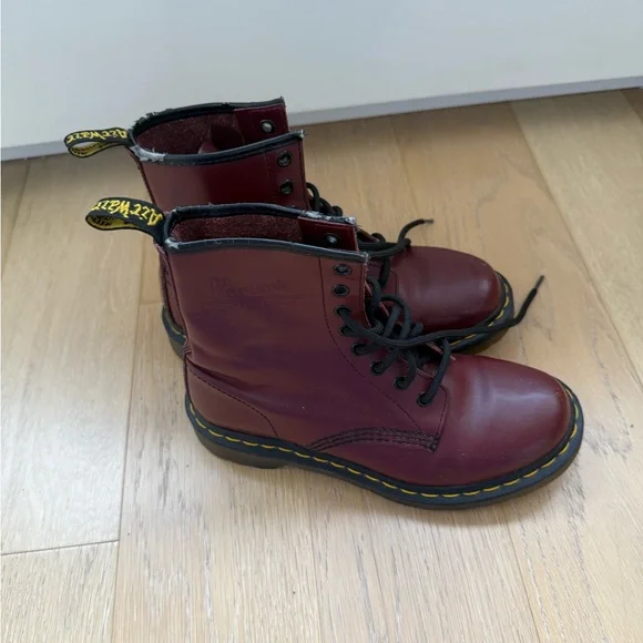 Dr. Martens Cherry Red Lace-Up Boots - Picture 3 of 3